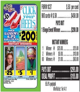 1C37 Click Your Heels $0.50 Bingo Event Ticket