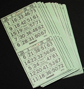 2 ON Green Bingo Paper