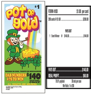 410D Pot Of Gold $1.00 Bingo Event Ticket