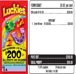 55887 Luckies $1.00 Bingo Event Ticket