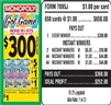 7095J Monopoly Got Game $1.00 Bingo Event Ticket