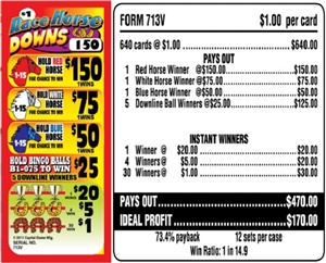 713V Race Horse Downs $1.00 Bingo Event Ticket