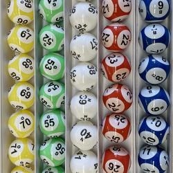 Bingo Balls - Multi-Colored Single Numbered
