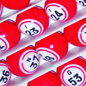 Bingo Balls - Red Double-Numbered
