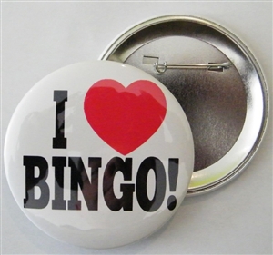 I Love Bingo Pin-On Button