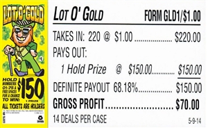 $150 TOP - Form # GLD1 Lot O' Gold $1.00 Bingo Event Ticket