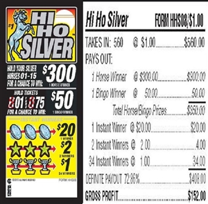 $300 TOP - Form # HHS08 Hi Ho Silver $1.00 Bingo Event Ticket