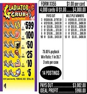 $599 TOP ($5 Bottom) - Form # XX55 Gladiator Grub (3-Window)