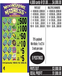 $500 TOP ($5 Bottom) - Form # YC34 Moonshine Madness (3-Window)