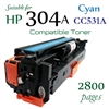 Compatible HP 304A Cyan CC530A CC531A CC532A CC533A