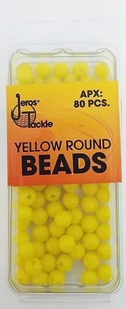 Jeros Tackle Size 6 Yellow Round Beads (apx. 80pcs)