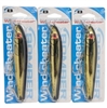 (LOT OF 3) Bomber Saltwater Grade Wind-Cheater - 6in Gold Chrome/Black Back