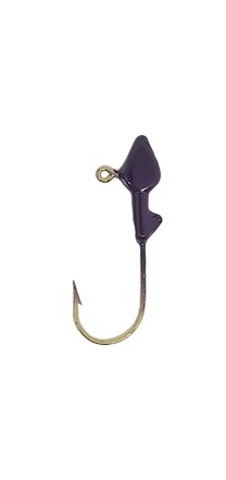 Minnow Head Jig Heads 1/32oz Size 2 Gold Hook - Purple 25pk