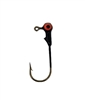 Round Head Jig Head with Eyes 1/32oz Size 2 Bronze Hook - Black