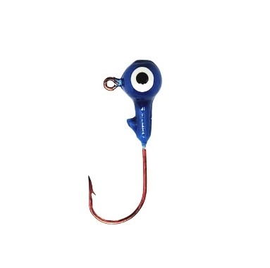 Round Head Jig Head with Eyes 1/8oz Size 2 Red Hook - Blue