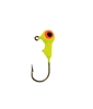 Round Head Jig Head with Eyes 1/16oz Size 4 Bronze Hook - Chartreuse