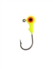 Round Head Jig Head with Eyes 1/8oz Size 2 Bronze Hook - Chartreuse