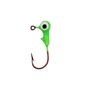 Round Head Jig Head with Eyes 1/32oz Size 6 Red Hook - Green