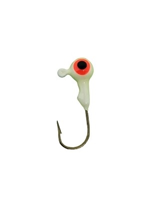 Round Head Jig Head with Eyes 1/16oz Size 4 Bronze Hook - Glow