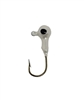 Round Head Jig Head with Eyes 1/16oz Size 2 Bronze Hook - Pearl White