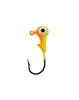 Round Head Jig Heads with Eyes 1/16oz Size 4 Bronze Hook - Yellow/Orange