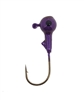 Round Head Jig Head with Eyes 1/8oz Size 2 Bronze Hook - Purple