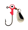 Round Head Spinner Head Jig Head with Eyes 1/16oz Size 4 Bronze Hook - Hot Pink