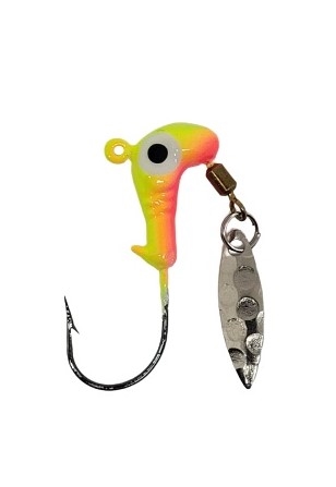 Road Runner Spinner Jig Head with Eyes 1/8oz Size 2 Hook - Pink/Chartreuse 8pk