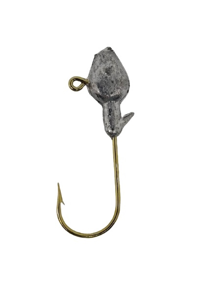 Unpainted Minnow Head Jig Head with Eyes 1/16oz Size 2 Gold Hook