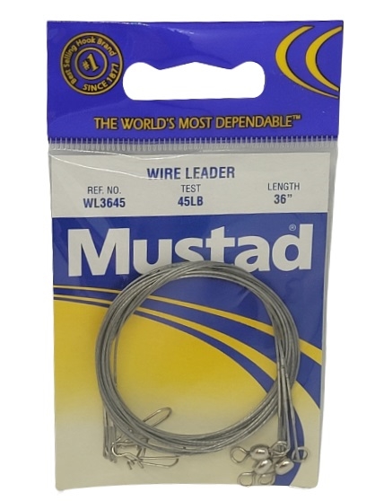 Mustad Wire Leader - 45lb Test 36in Length 3pk