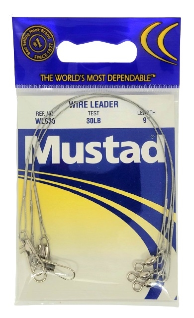 Mustad Wire Leader - 30lb Test 9in Length 3pk