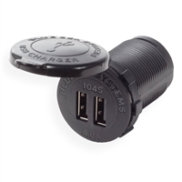 Dual USB Outlet - 12V/24V - 4.8A - Socket Mount