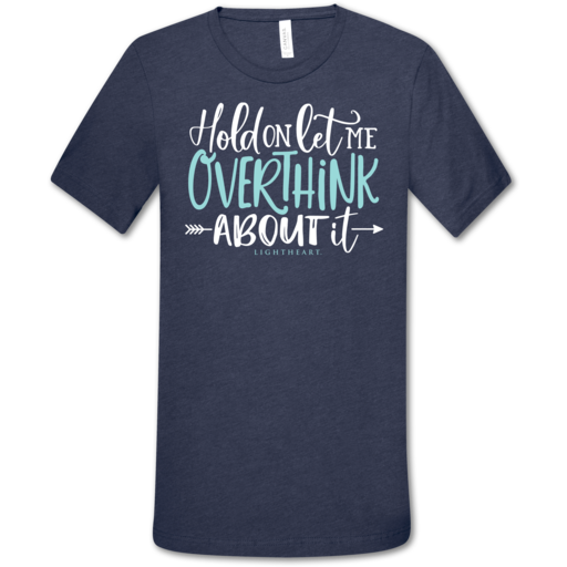 LH Overthink About It Front Print-Heather Navy