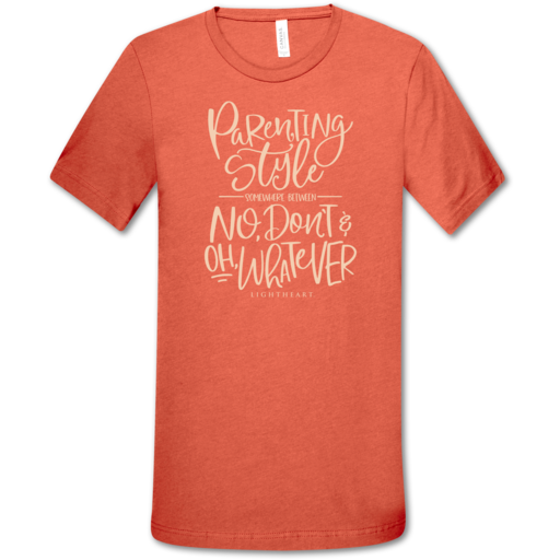 LH Parenting Style front print-Heather Orange