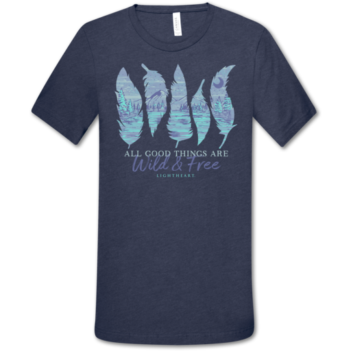 LH Wild & Free front print-Heather Navy