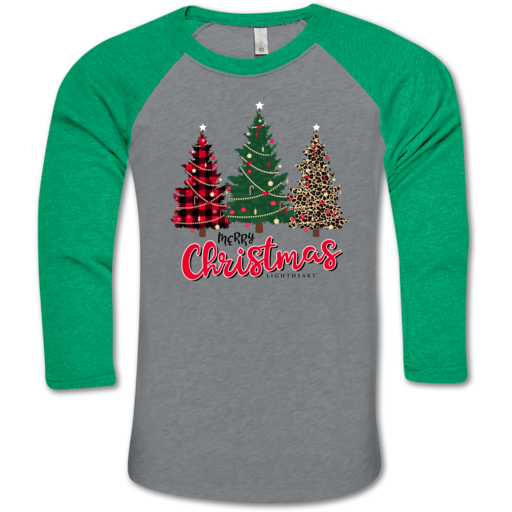 LH Merry Christmas Trees BB Tee-Prem. Heather/Envy