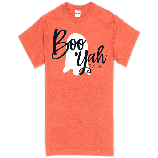 SC Soft Boo Yah front print-Heather Orange