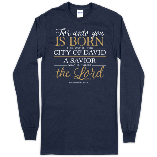 SC Soft For Unto You front print on Long Sleeve-Navy