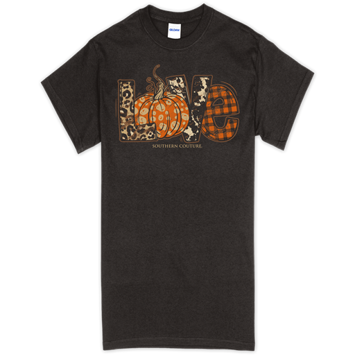 SC Soft Pattern Love Pumpkin front print-Dk Choc