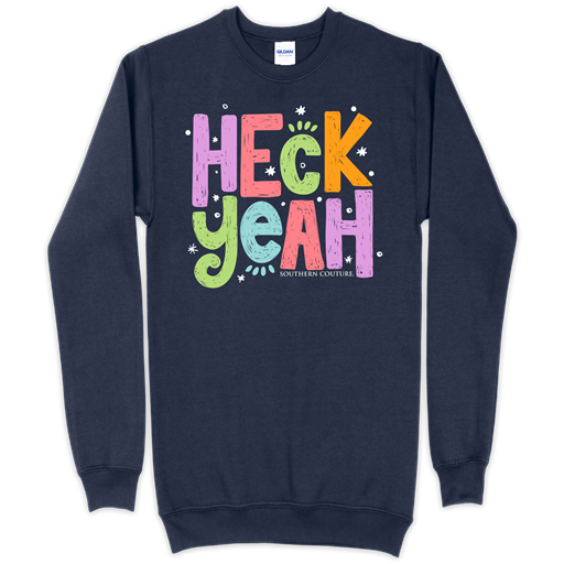 SC Heck Yeah front print Sweatshirt-Navy