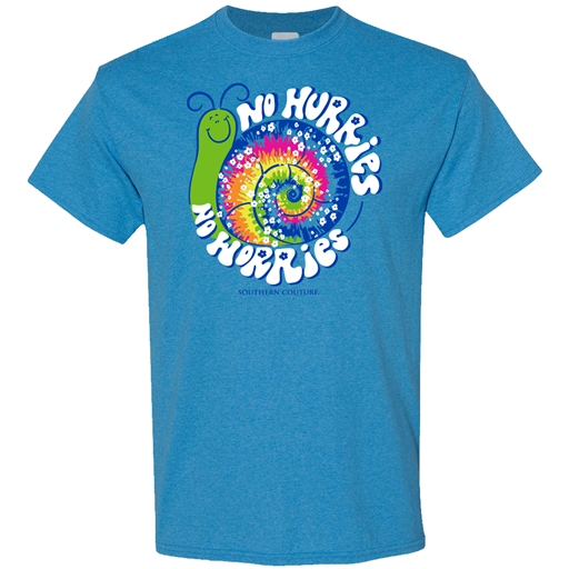 SC Soft No Hurries front print-Heather Sapphire