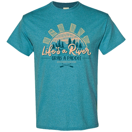 SC Soft Life's A River front print-Htr Galap Blue