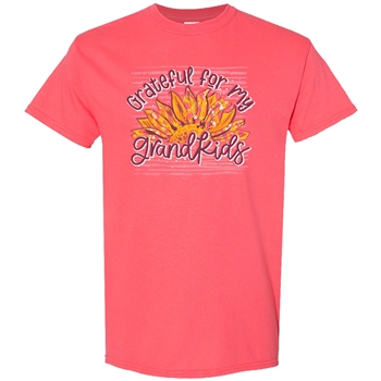 SC Soft Grateful For Grandkids front print-Coral Silk