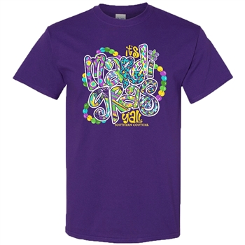 SC Soft It's Mardi Gras Y'All front print-Purple