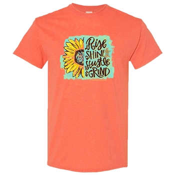 SC Soft Rise Shine Hustle Grind front print-Htr. Orange