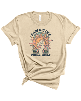 SC Premium Pawsitive Vibes front print-Soft Cream