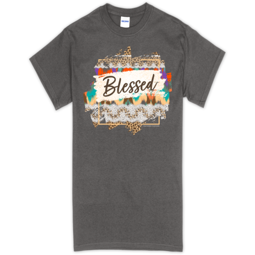 SC Soft Pattern Blessed Front Print-Charcoal