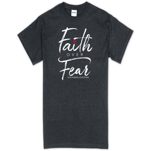 SC Soft Faith Over Fear Front Print-Heather Navy