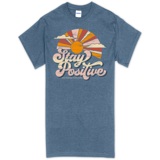 SC Soft Stay Positive Front Print-Heather Indigo