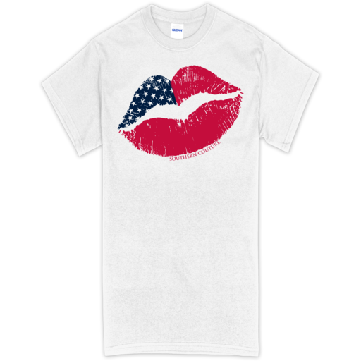 SC Soft Flag Lips front print-White